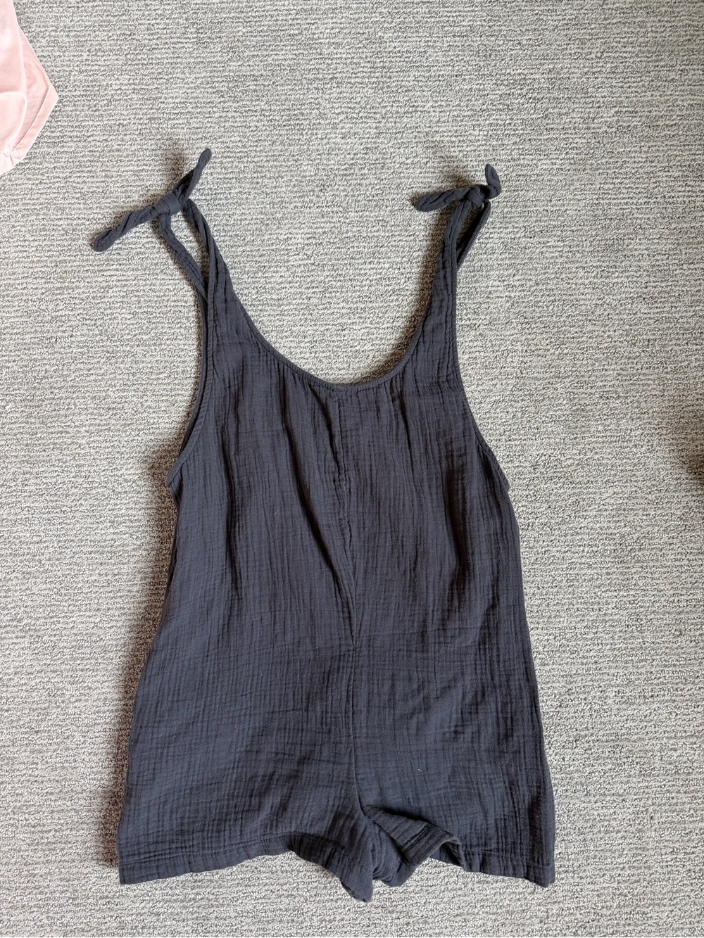 Abound Black Gauze Tie-Shoulder Romper